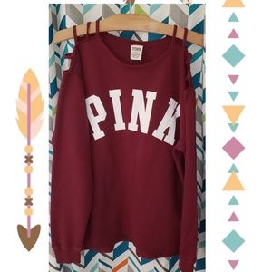 Pink Victoria Secret Sweater with cold shoulder